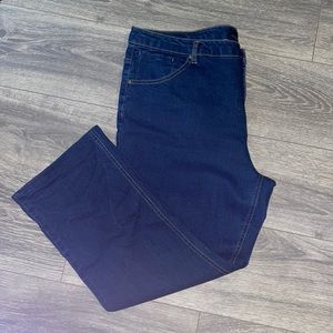 dark wash wide leg pants